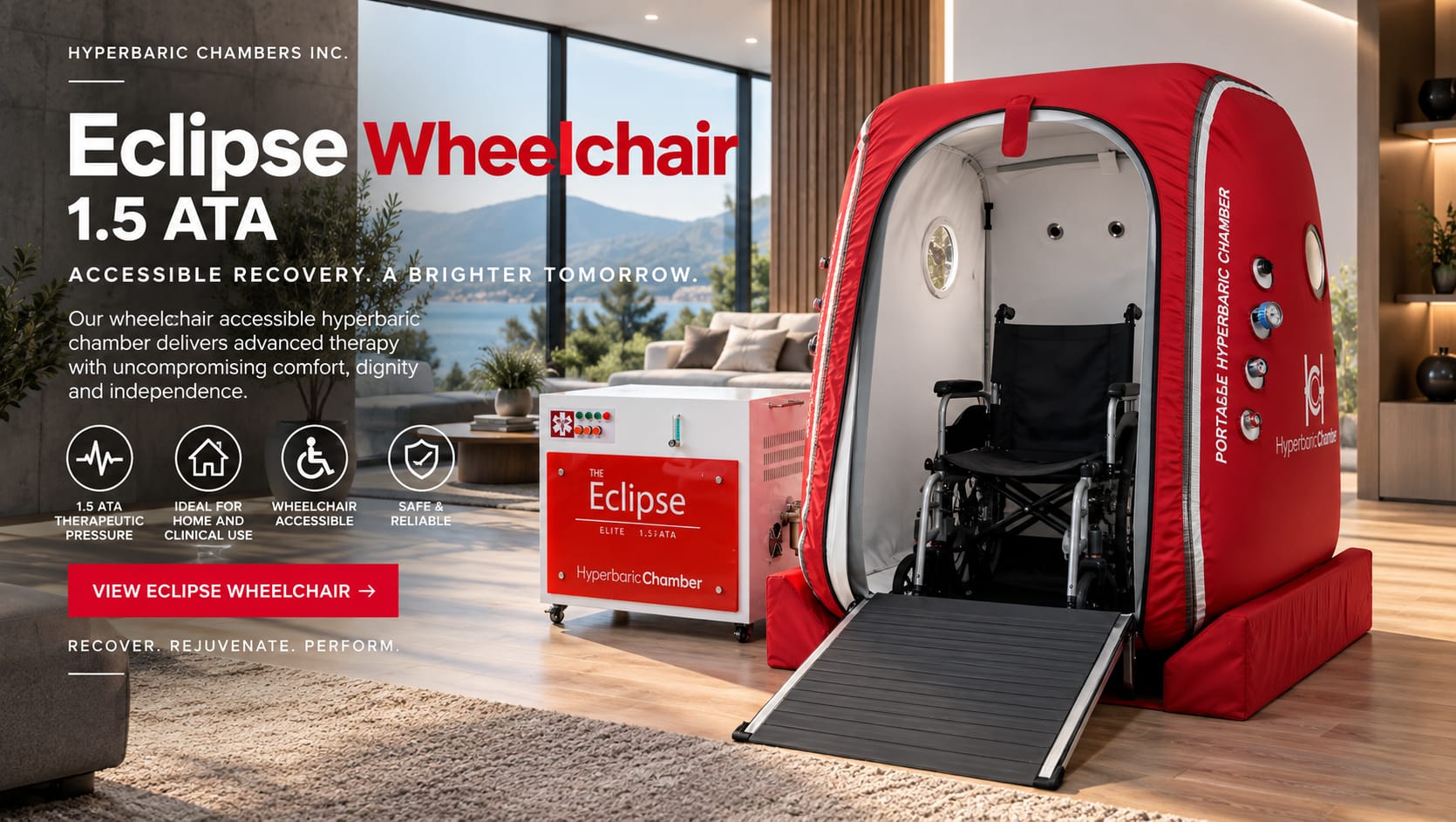 Eclipse wheelchair-accessible portable hyperbaric chamber