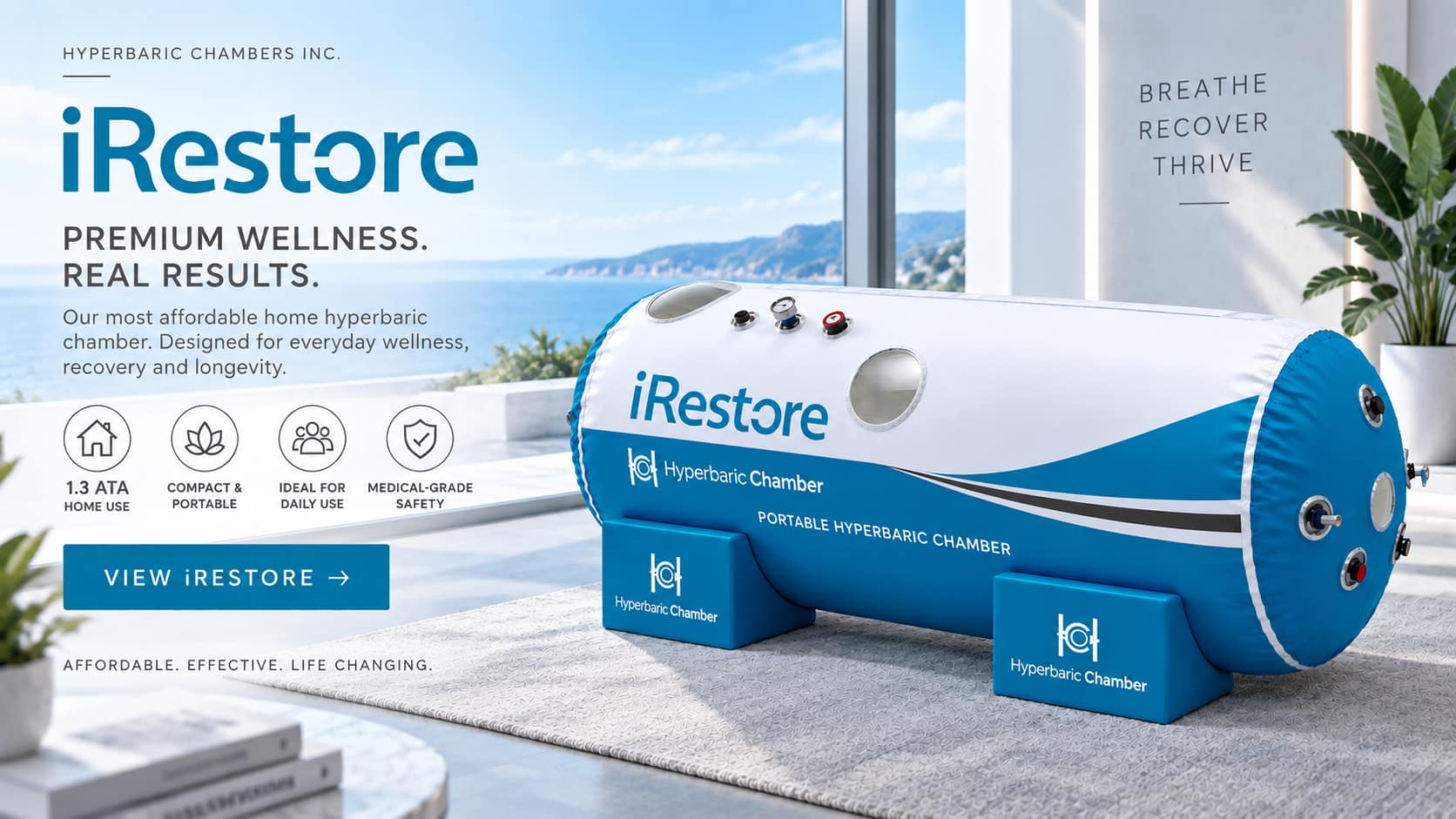 iRestore 1.3 ATA home hyperbaric chamber